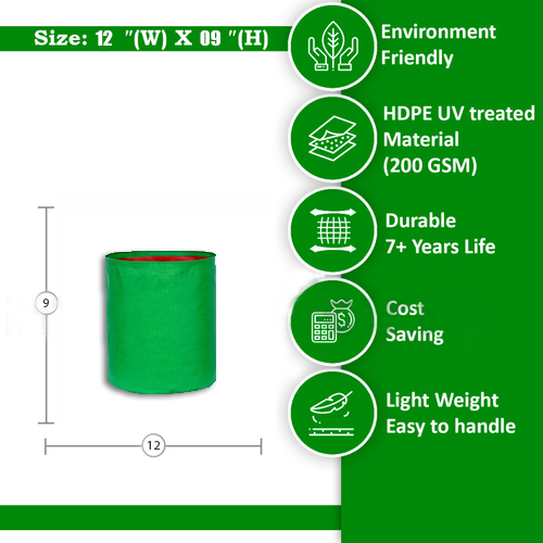 HDPE Grow Bag 12" X 09"