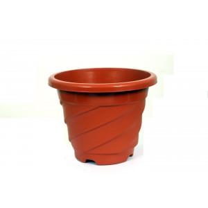 Sanjay Plastic pot Round 8 inches Terracotta 