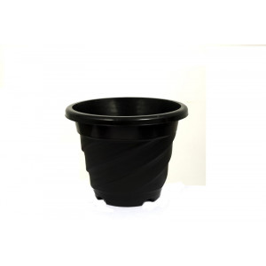 Sanjay Plastic Pot Round 8 Inches Black